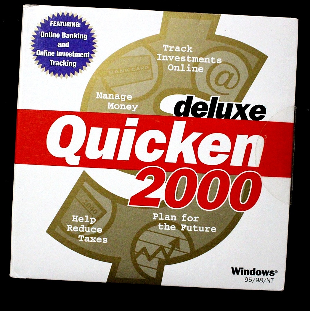 QUICKEN DELUX 2000 MONEY MANAGE CD-ROM, Window 95/98/NT Banking & Investing, NEW