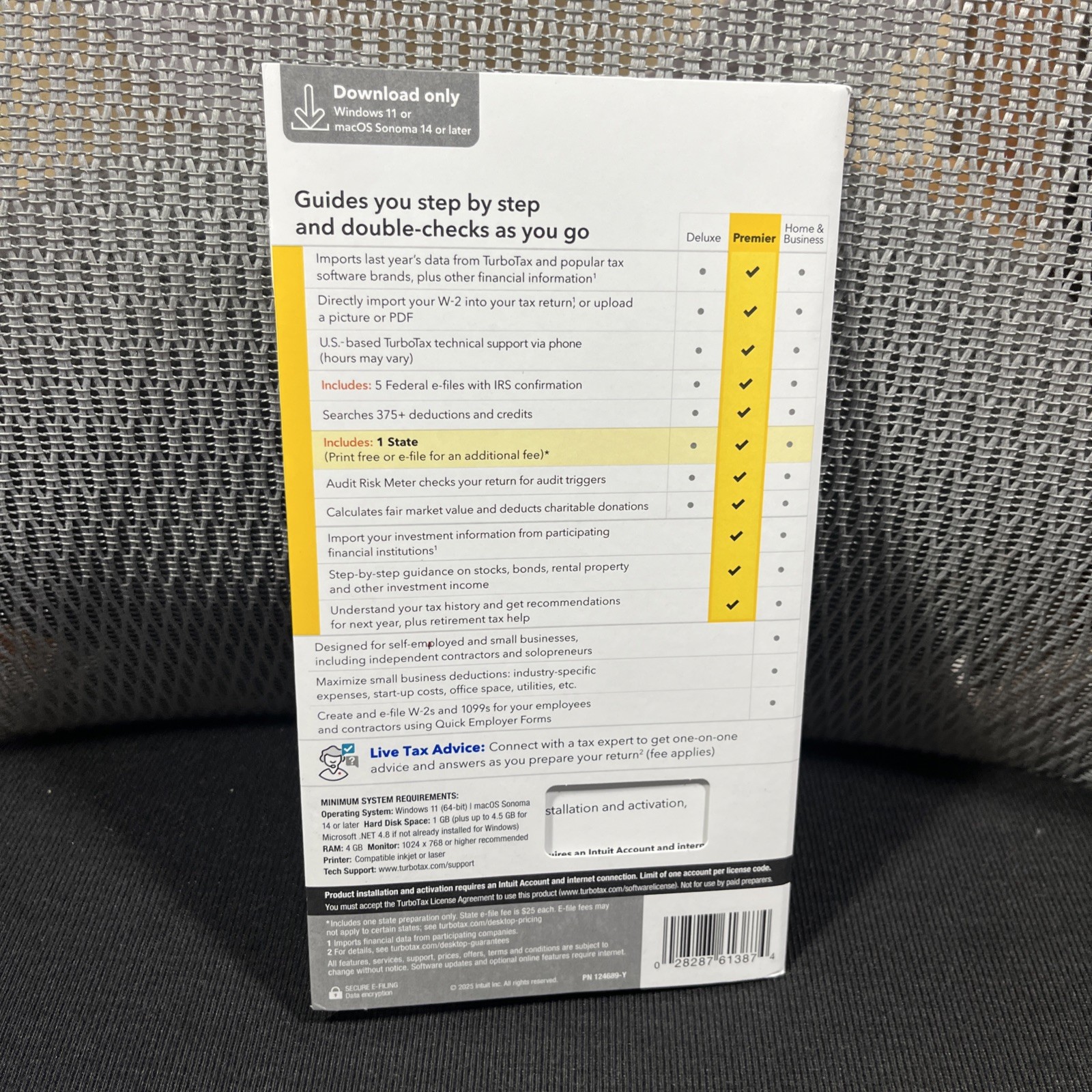 2025 Intuit Turbotax Premier Investments Rental Federal State Window Mac