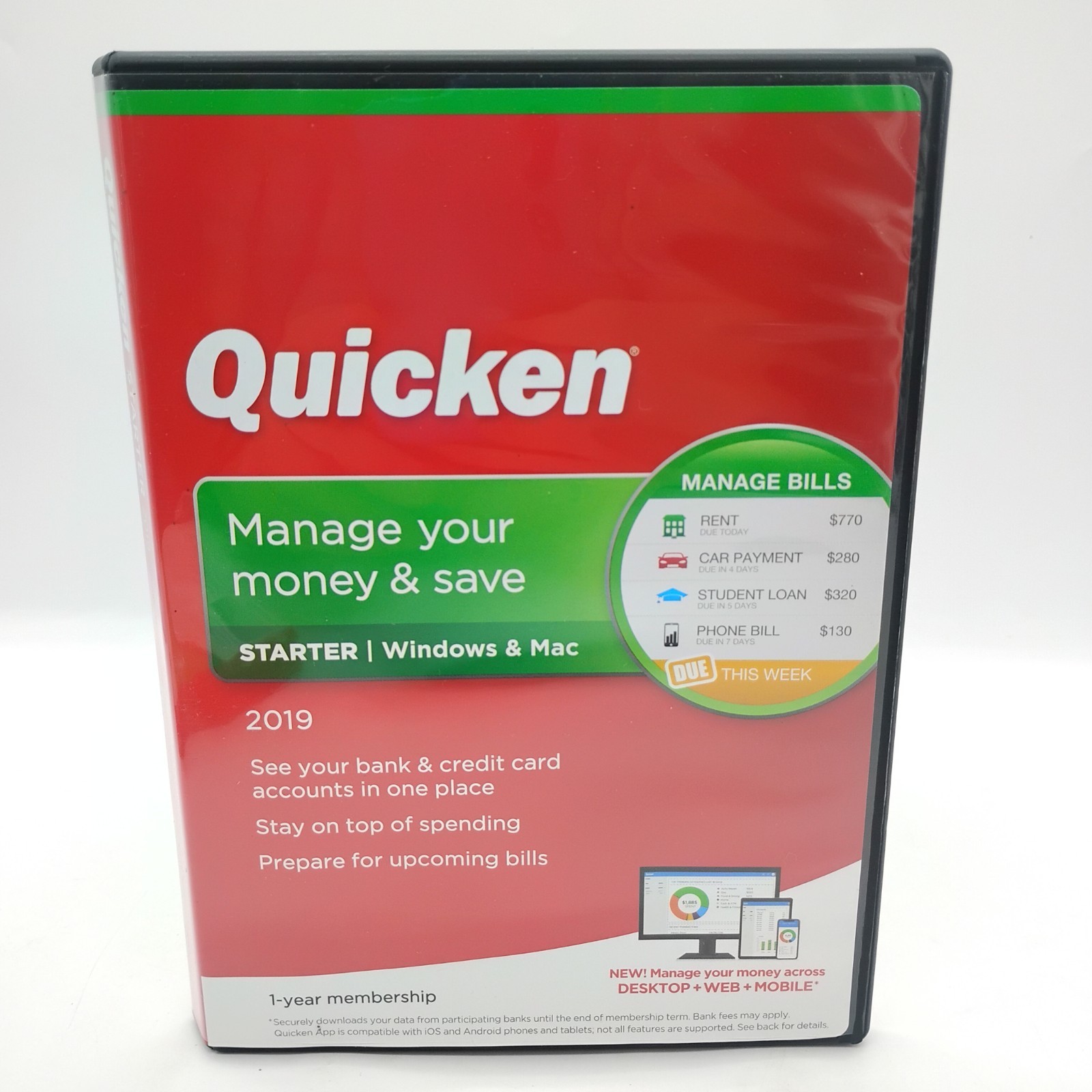 Intuit Quicken Starter Edition 2019 (Windows PC & Mac) Organize Your Money
