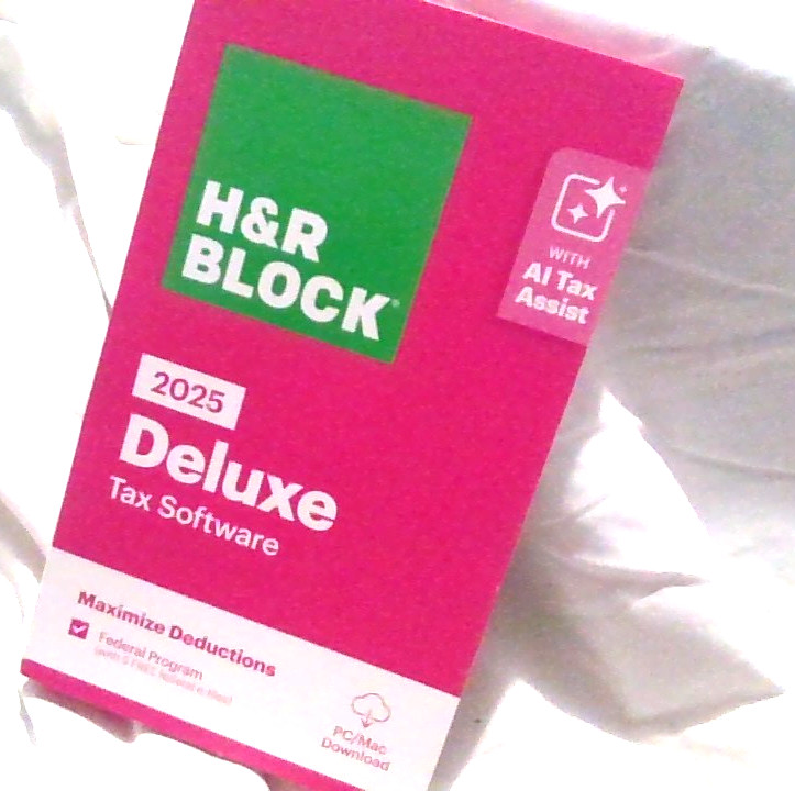 H&R Block 2025 Deluxe Tax Software PC/Mac Federal Only – Key Card Inside