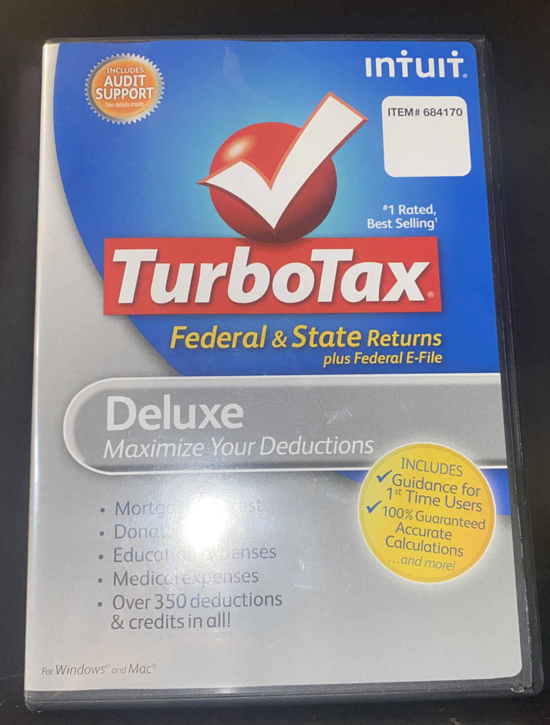 Intuit Turbo Tax Deluxe 2012 for Windows and Mac