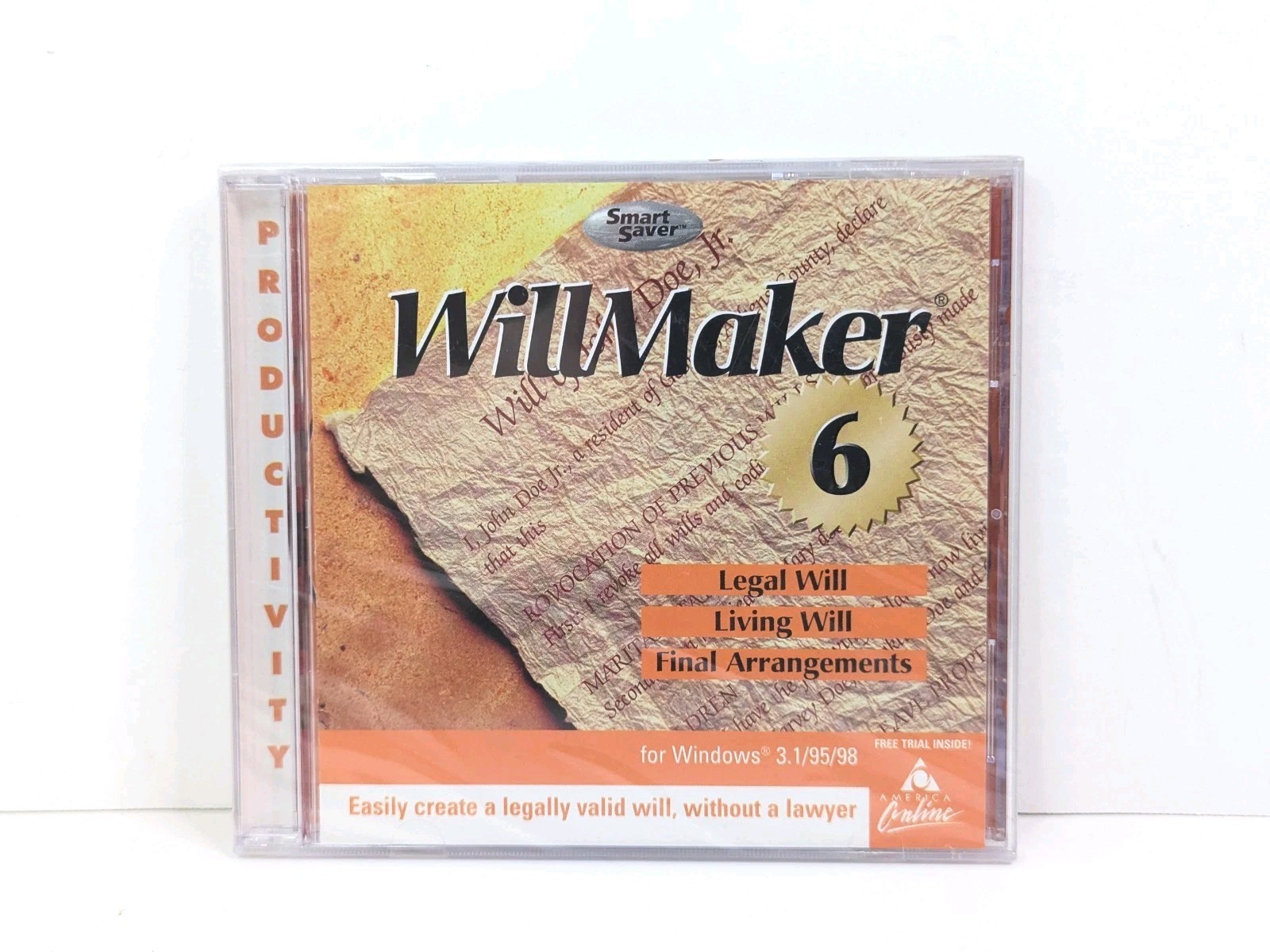 Willmaker 6 CD Legal Will Living Will Final Arrangements Win 3.1/95/98 1998 New