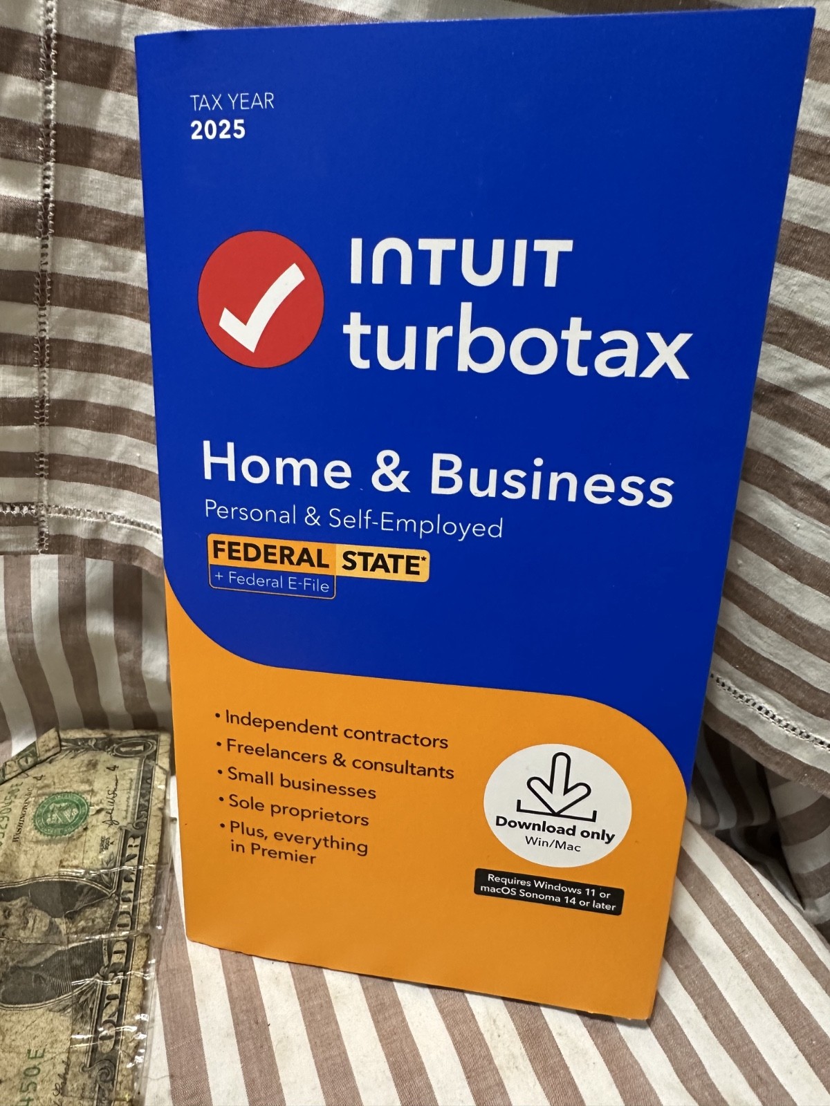 2025 TurboTax Home & Business Tax Federal/State, Physical key card New WIN / MAC