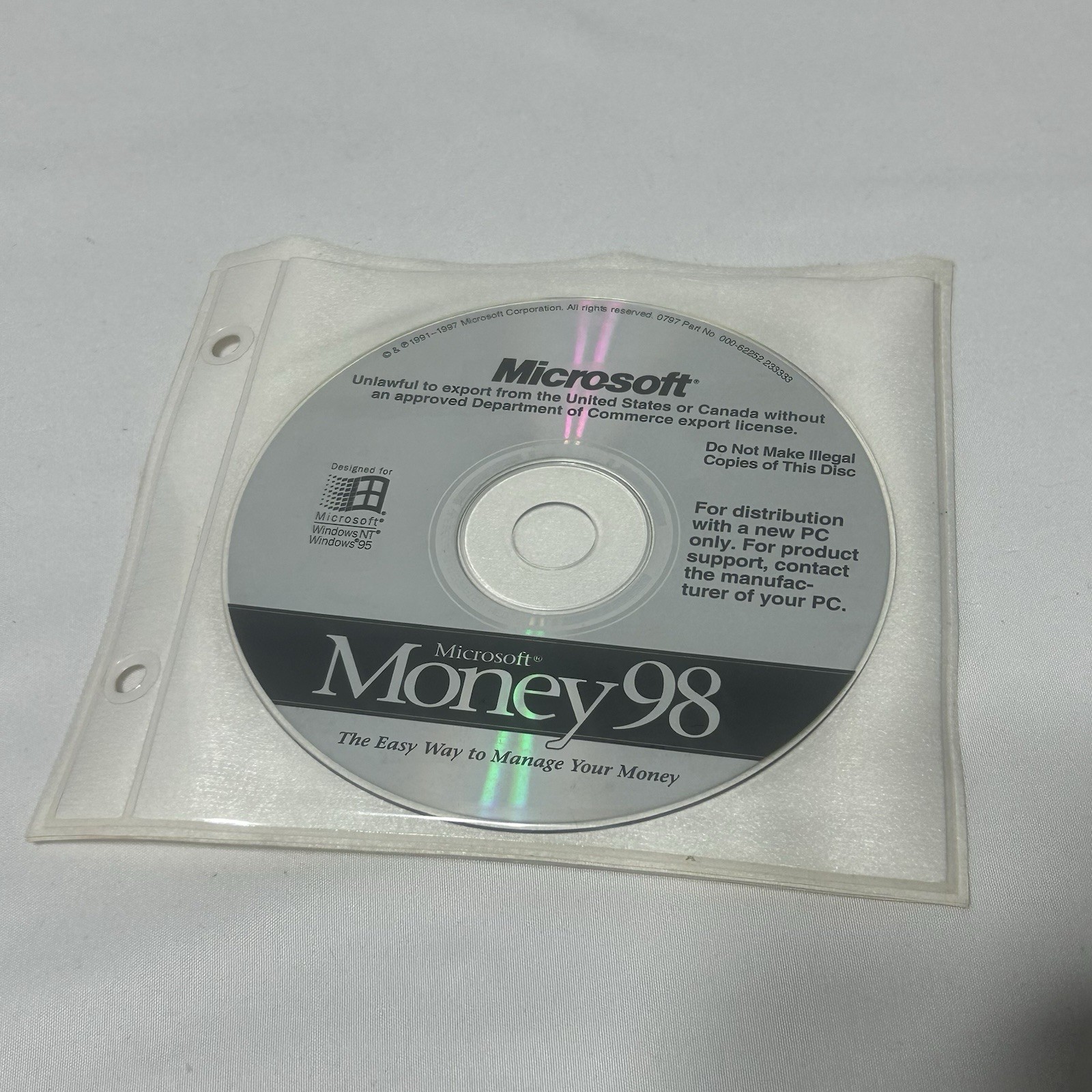Quicken Basic 98 And Money 98 For Windows 95, 3.1, or NT 4 Software CD’s