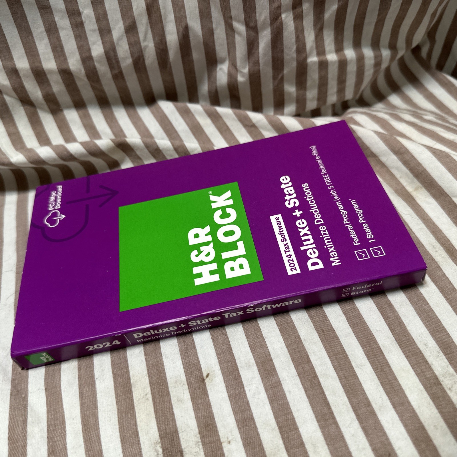 NEW H&R Block Tax Software Deluxe + State 2024 PC / Mac Key Card Download HR