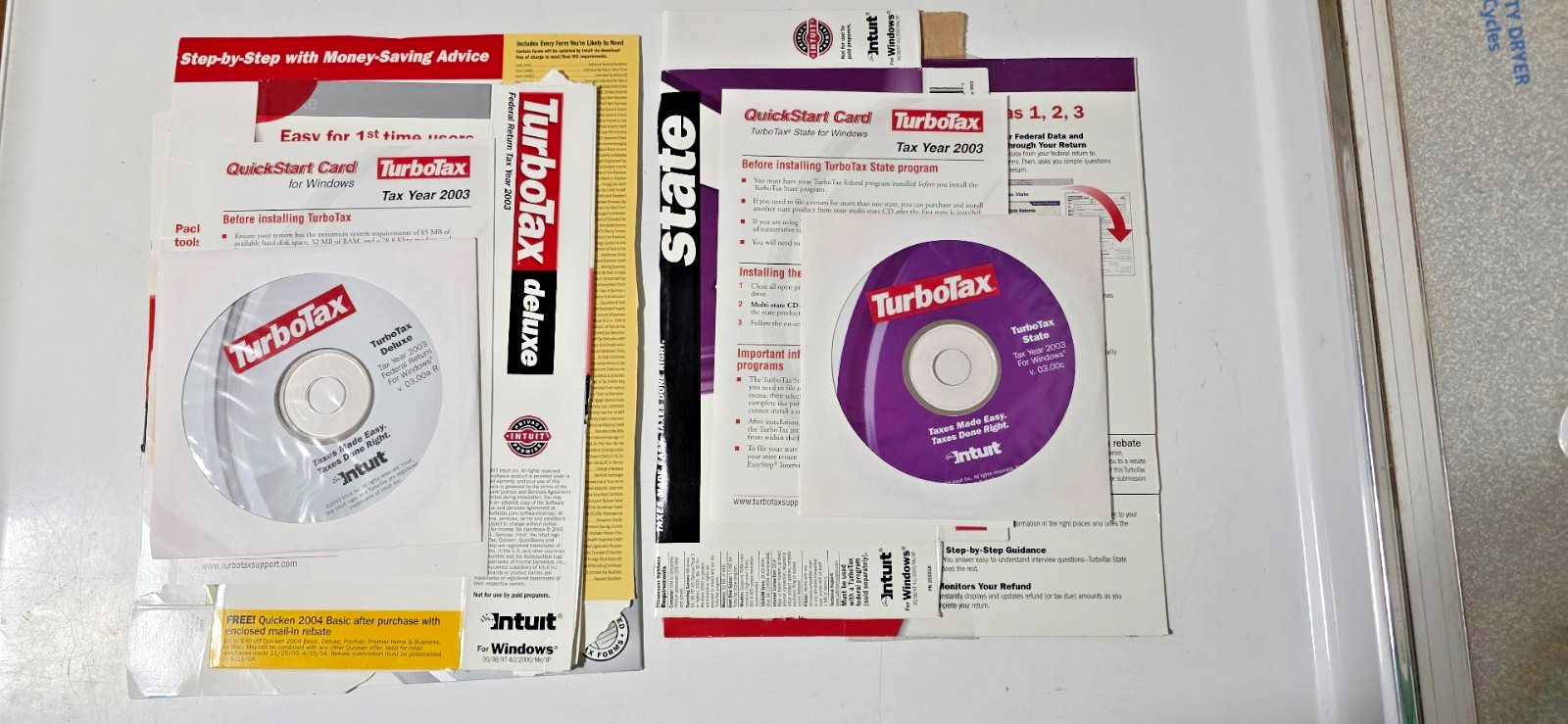 Lot Vintage Quicken TurboTax 1995-2010 (except 1997) Software Programs-15 total