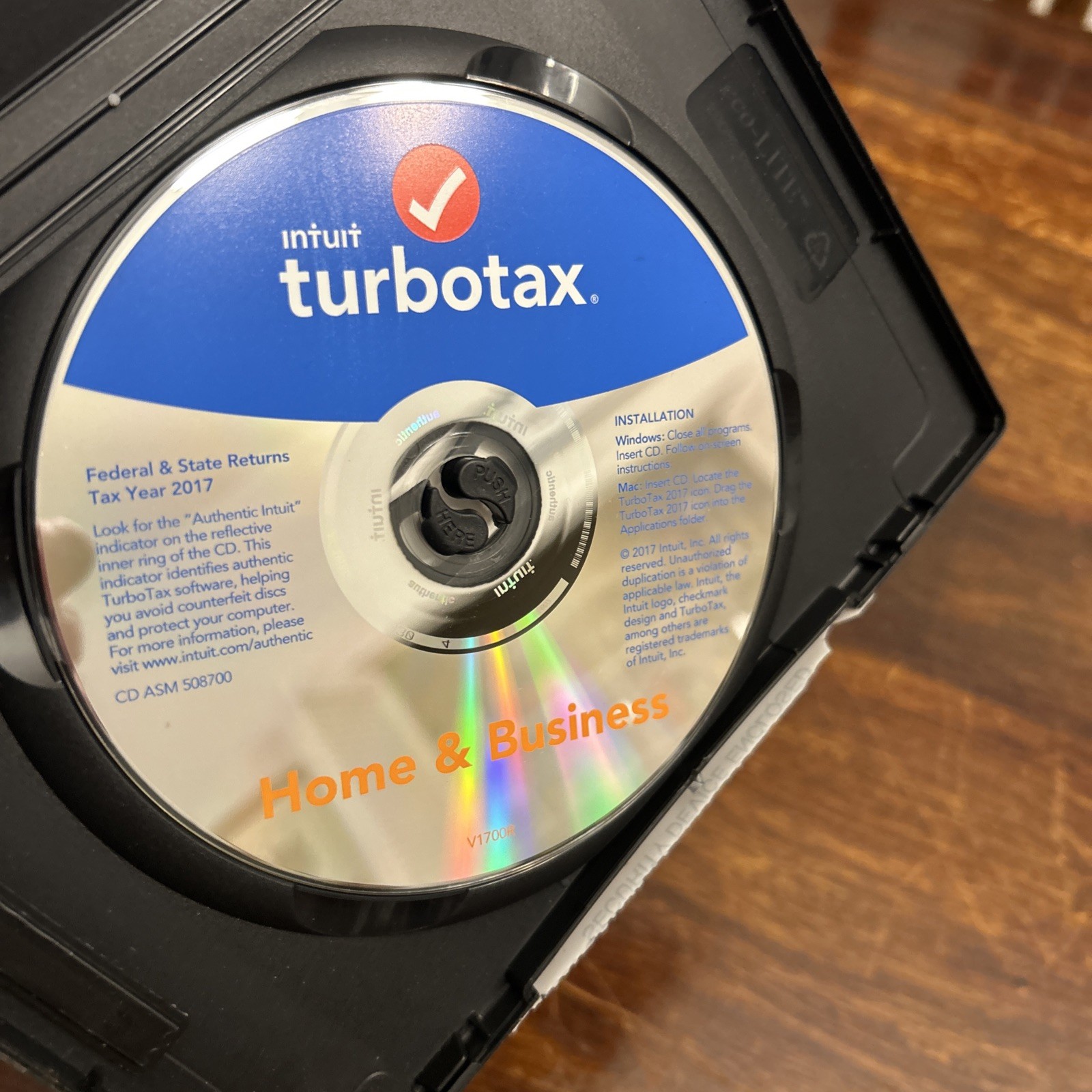 TurboTax 2017 Home And Business Open Cd In Box