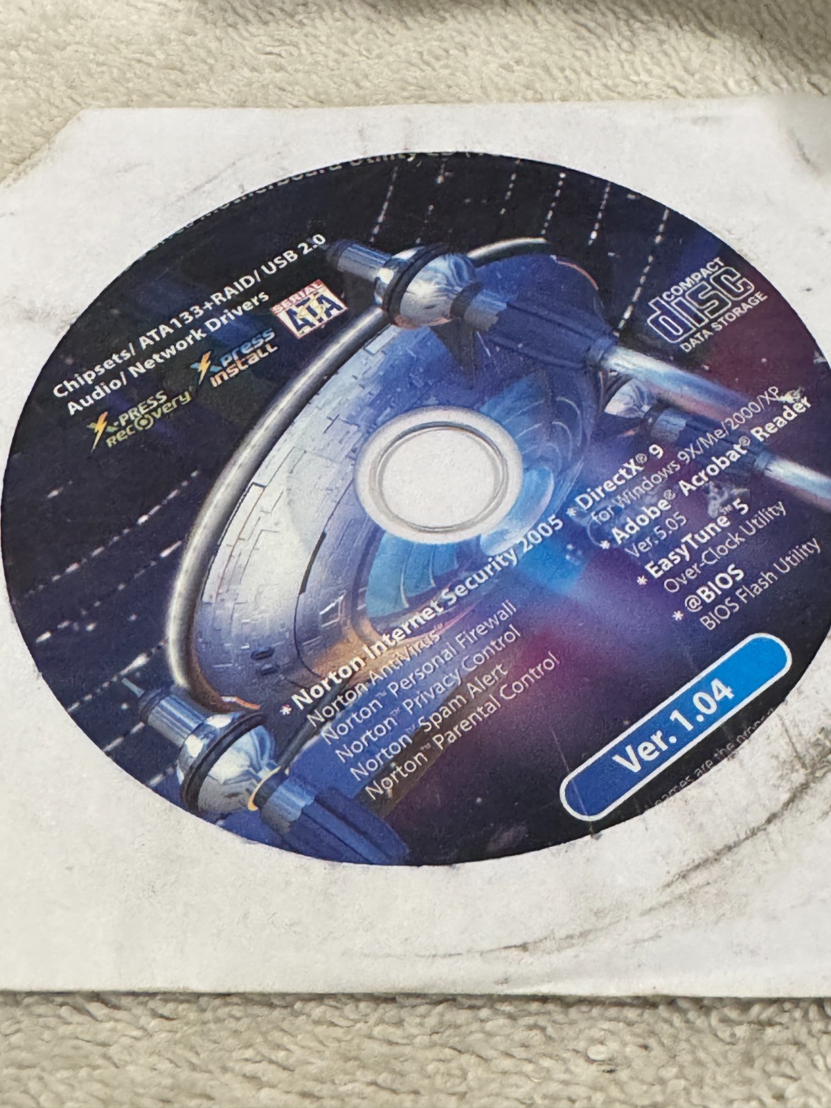 Xpress Install Xpress Recovery Ver. 1.04 Chipsets/ATA133+RAID/USB2.0 CD – GOOD