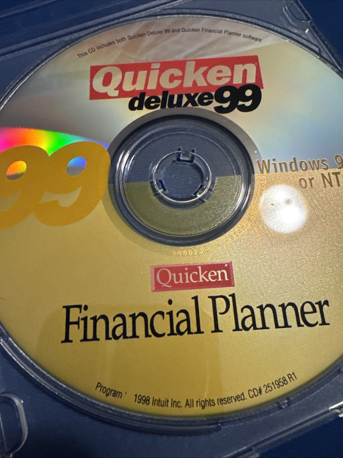 Quicken Deluxe 99 Financial Planner Software For Windows 95, 98 or NT 4