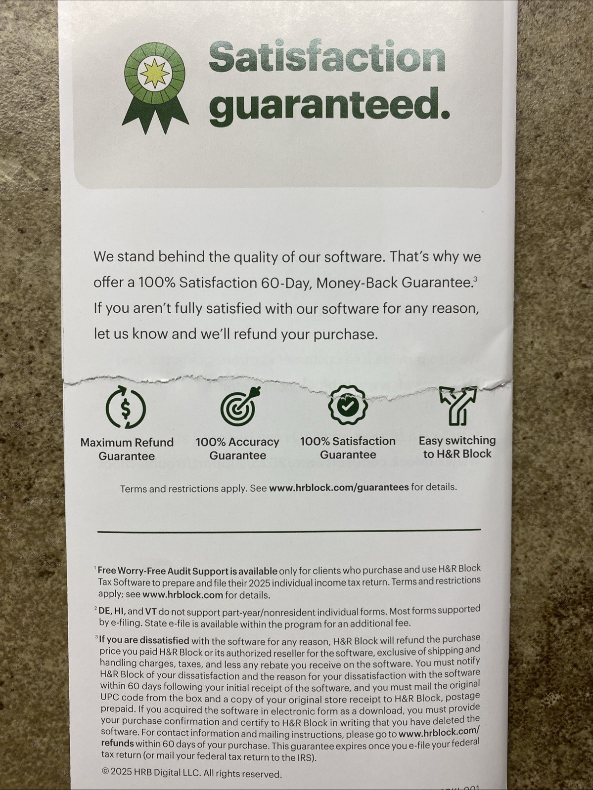H&R Block Tax Software Basic 2025 PC/Mac [Product Key Card]