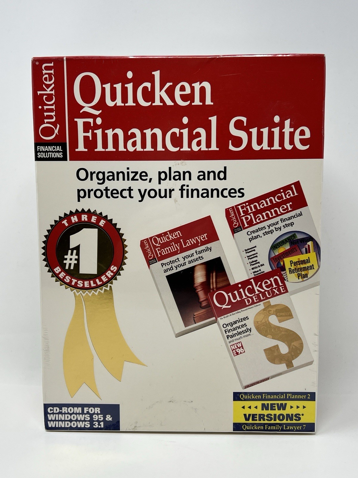 Lot of 3 Quicken Financial Suite Deluxe Planner CD-ROM for Windows New Sealed