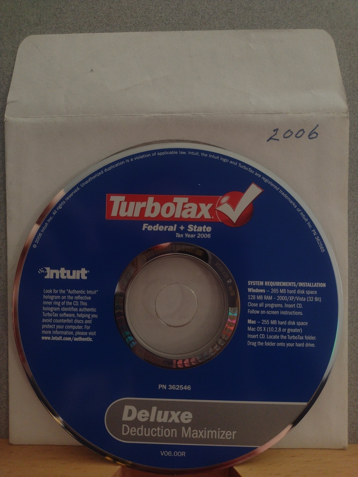 2006 TurboTax Deluxe CD Windows/Mac