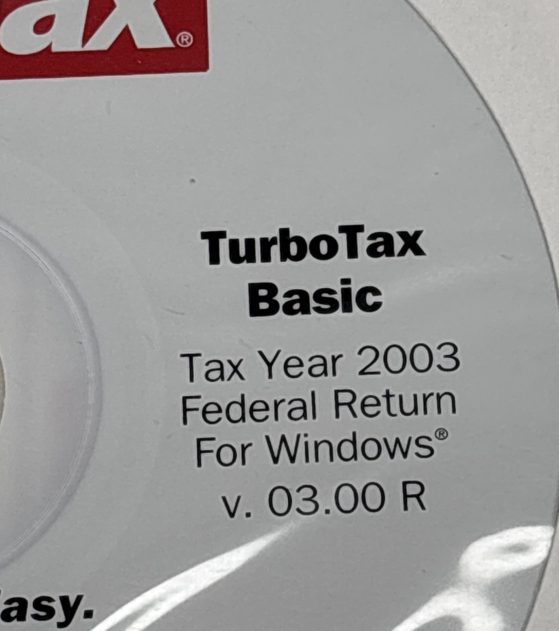 Turbotax 2003 Basic Turbo Tax For Windows 3.00R