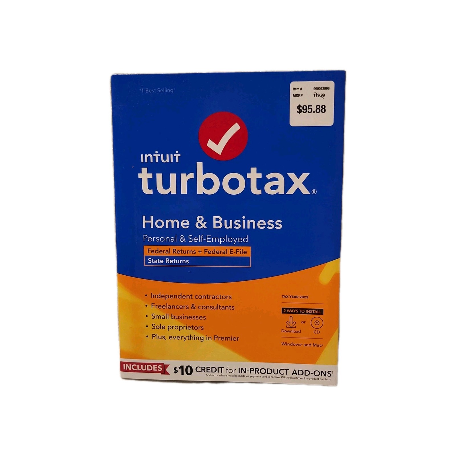 TurboTax Home & Business Personal & Self-Employed for tax year 2022 NEW