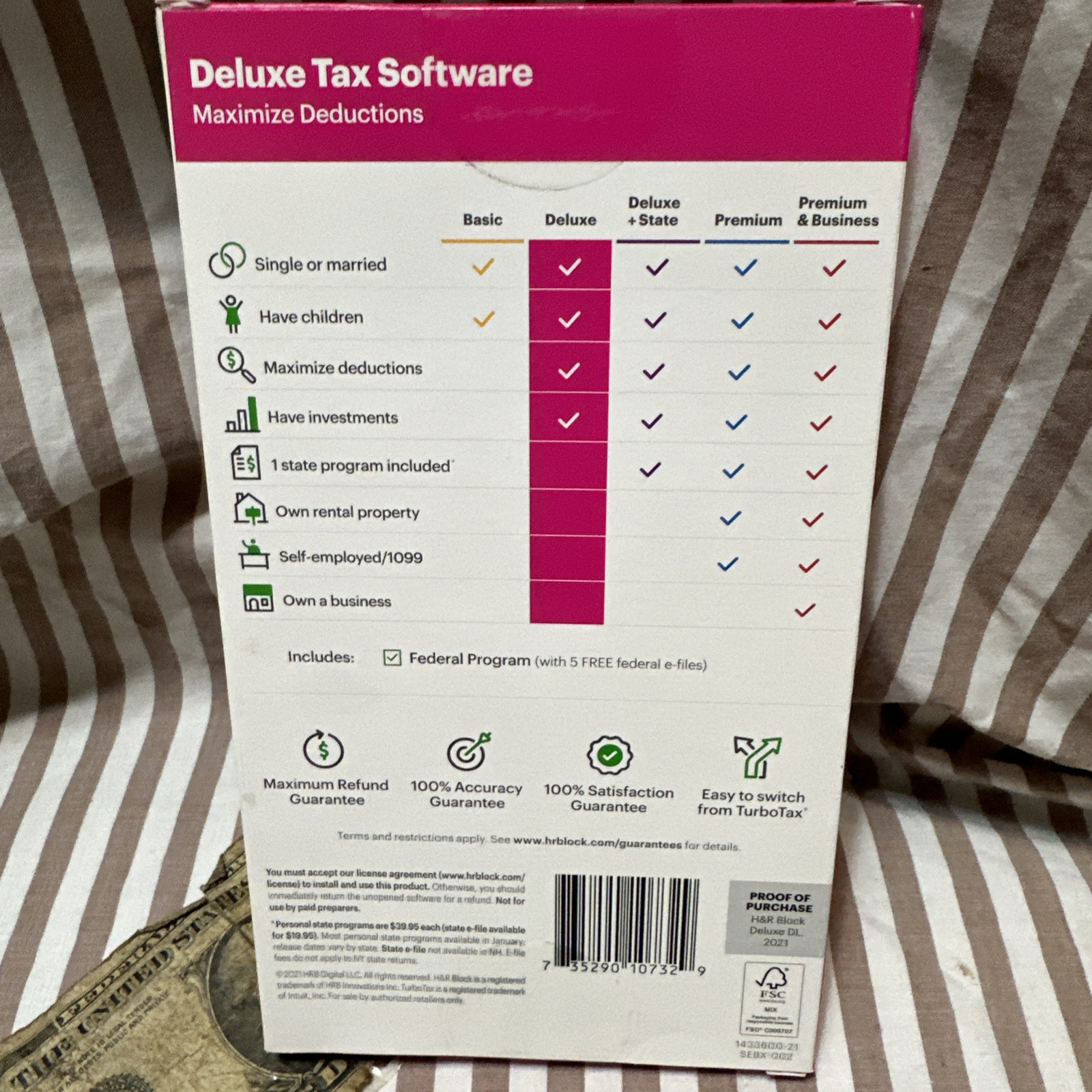 2021 H&R Block Tax Software Deluxe – Windows Mac OS turbotax NO STATE 2021 USA