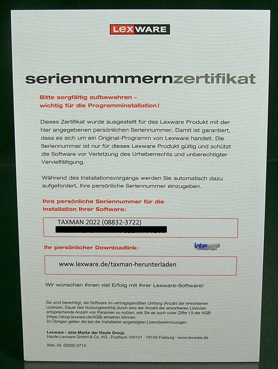 Lexware Taxman 2022 Full Version Box + DVD Tax Year 2021 + Tax Manual NEW