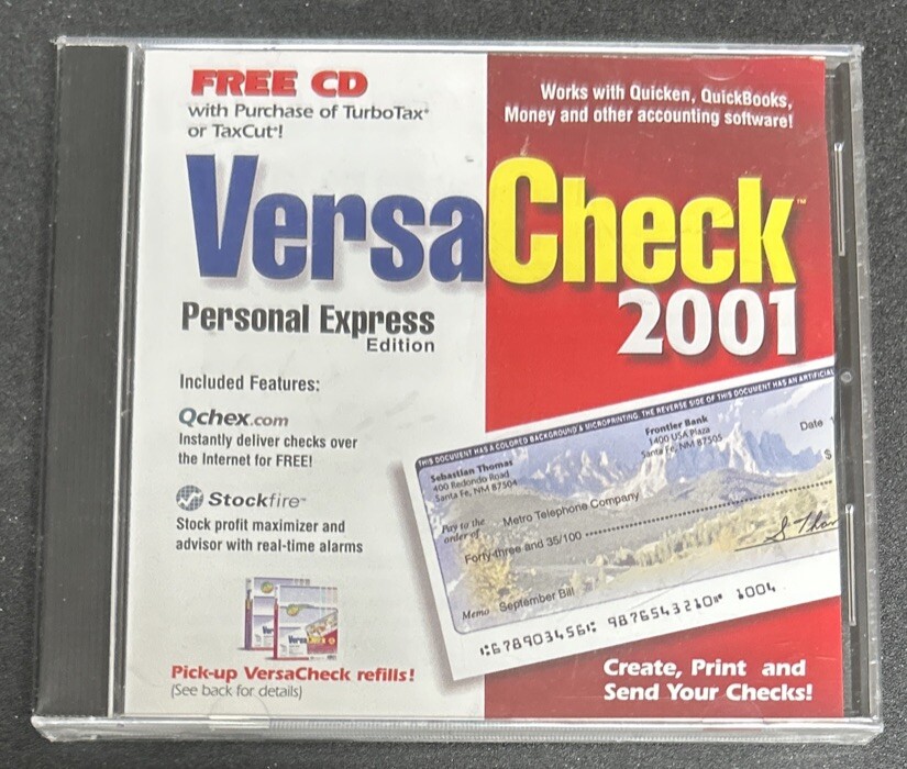 VersaCheck 2001 Personal Express Edition PC Computer Print Checks Software (New)