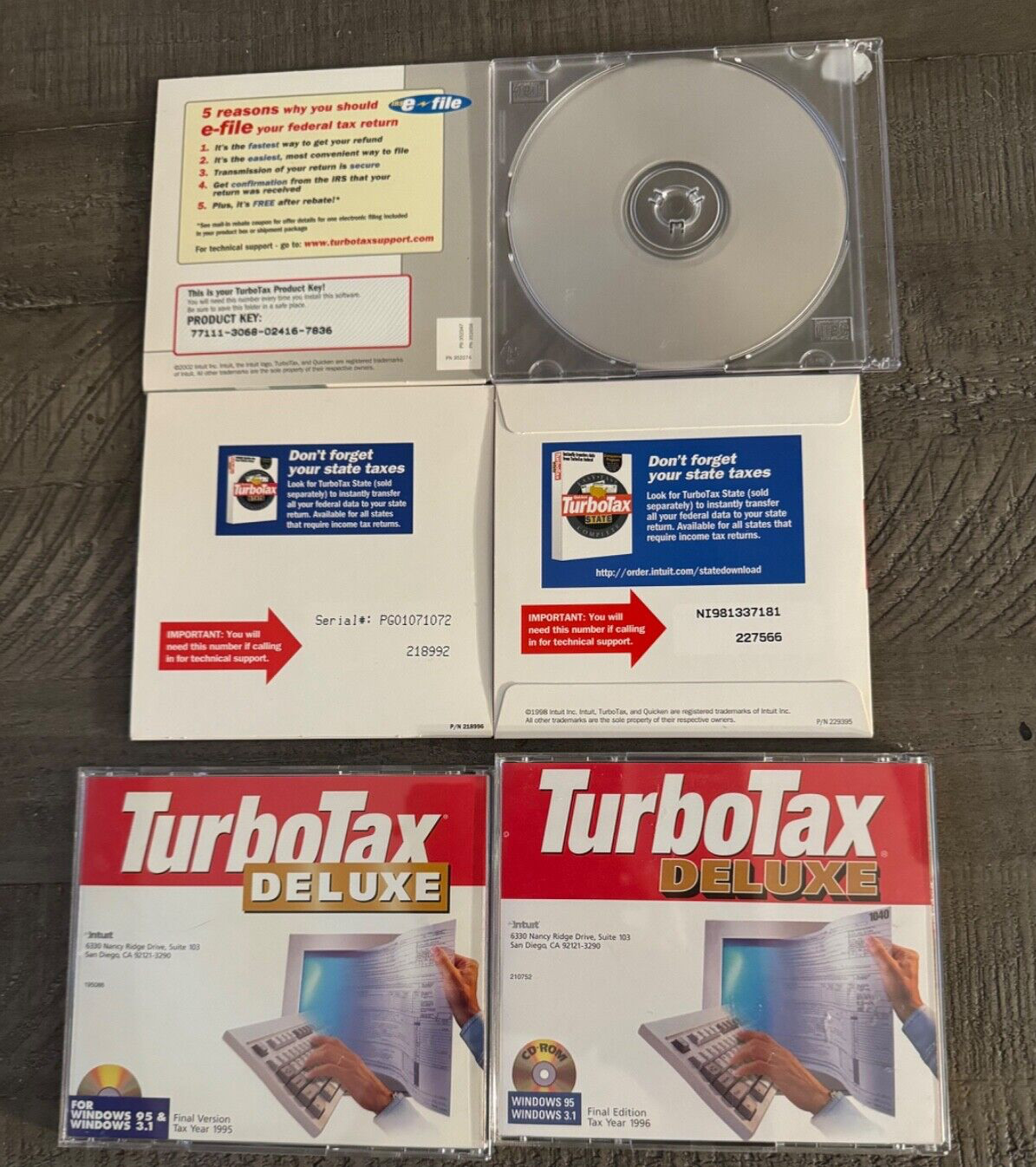 CDs Software ‘TURBOTAX DELUXE _ See Below for Titles