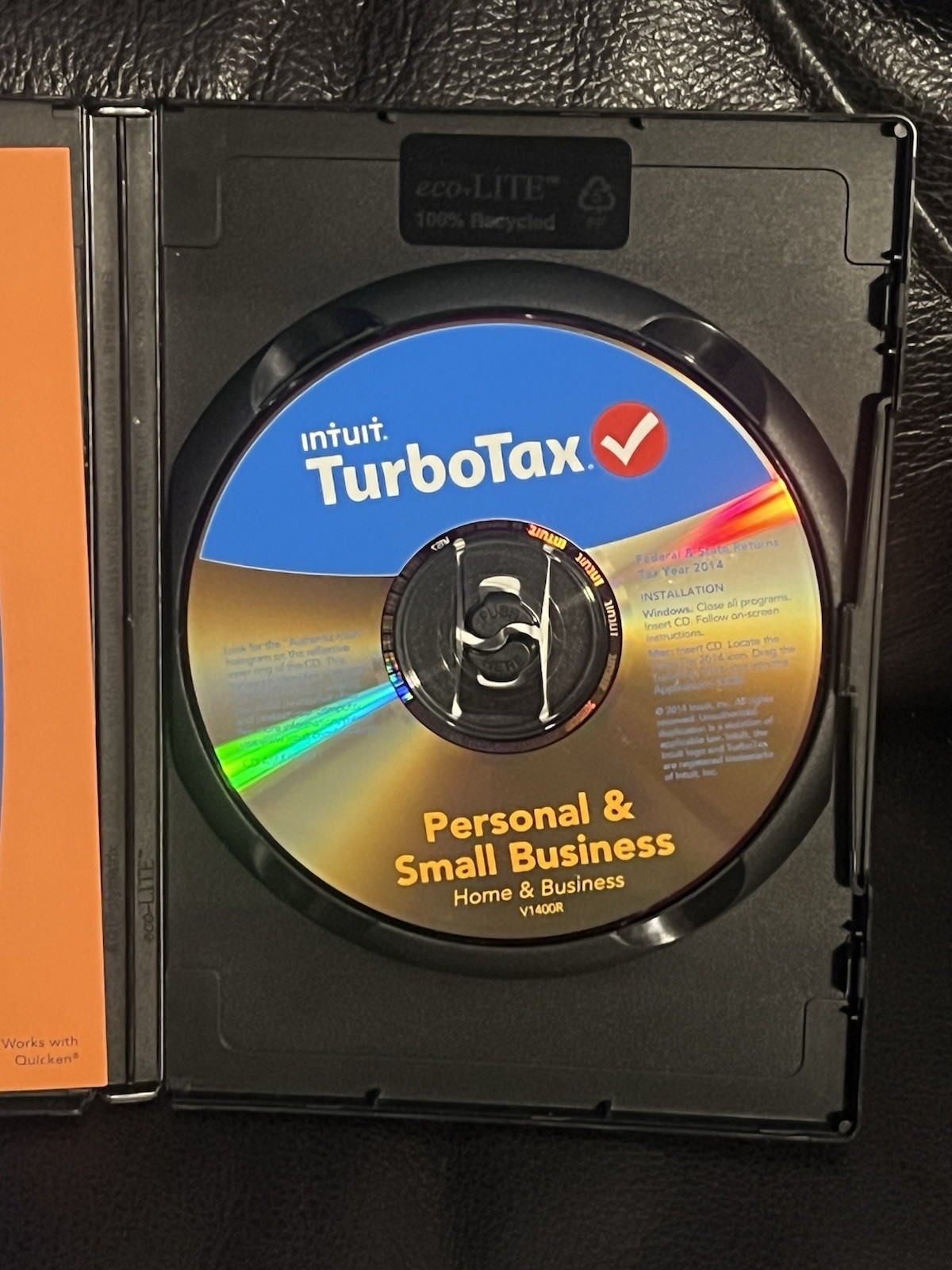 2014 Turbotax Home & Business Personal Federal & State Windows/Mac with CD Disc
