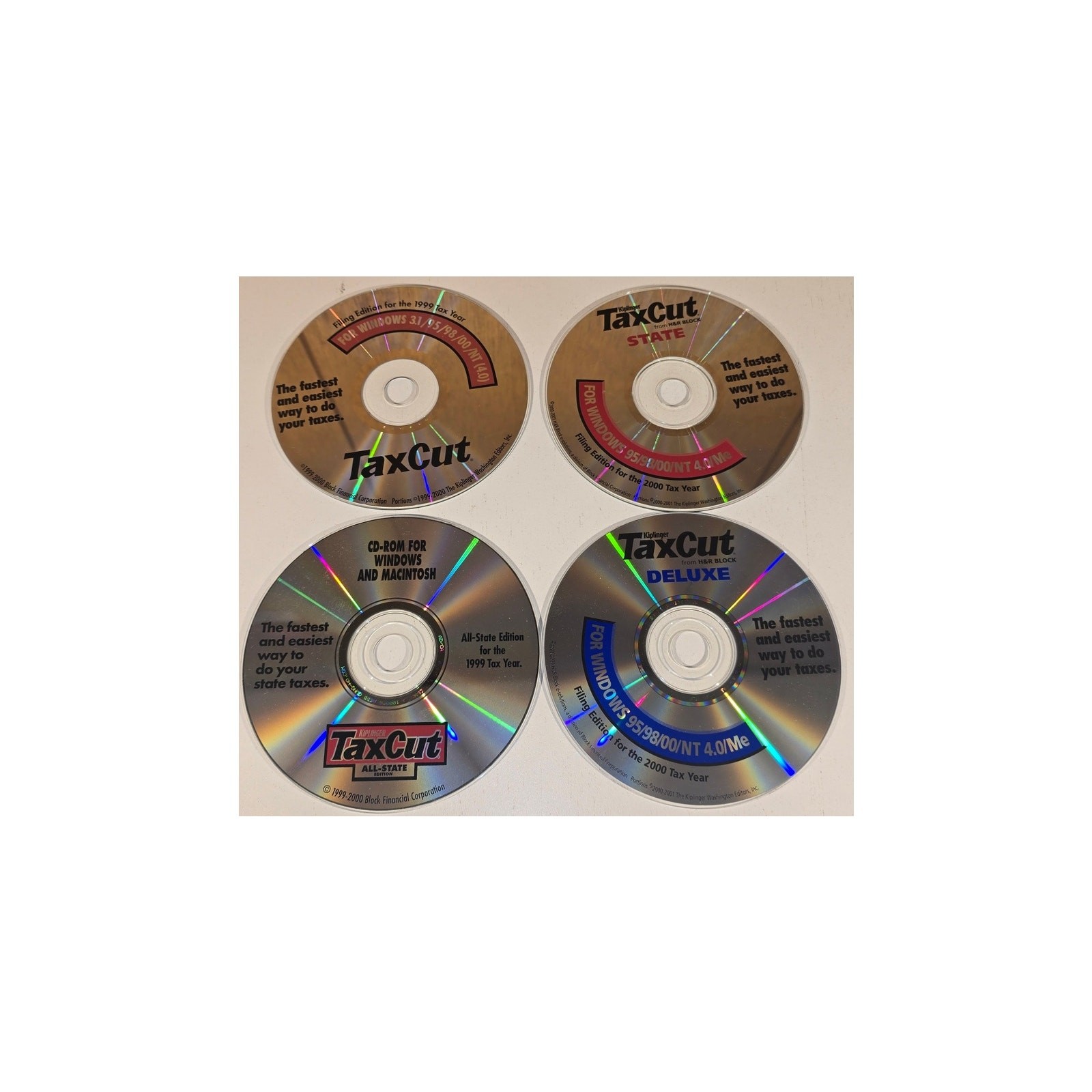 H&R Block Tax Software CD Lot 30+ Deluxe TaxCut Homeowners Investors 1999-2019