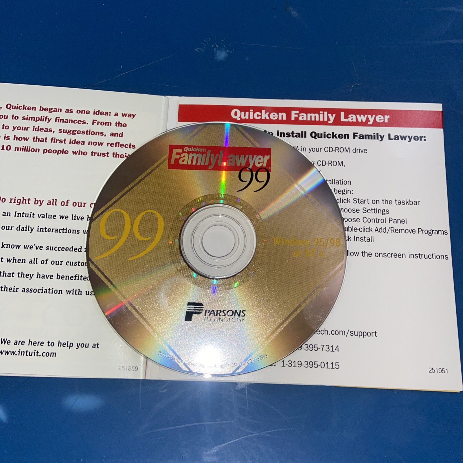 Quicken Suite 99 For Windows 95 / 98 / w/Family Lawyer & Financial Planner