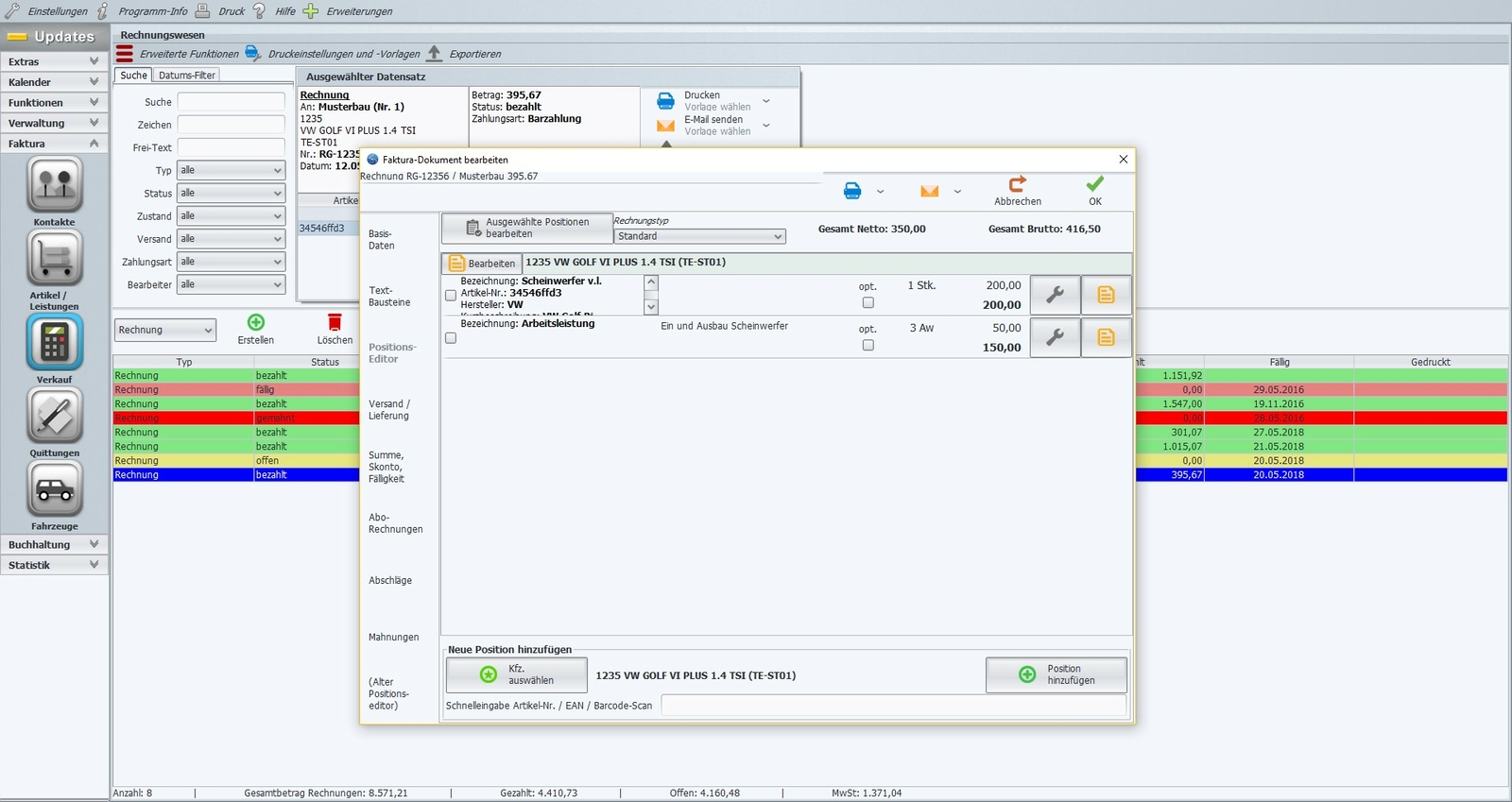 Car software, workshop solution for car repair shop, Germany, Austria, Switzerland