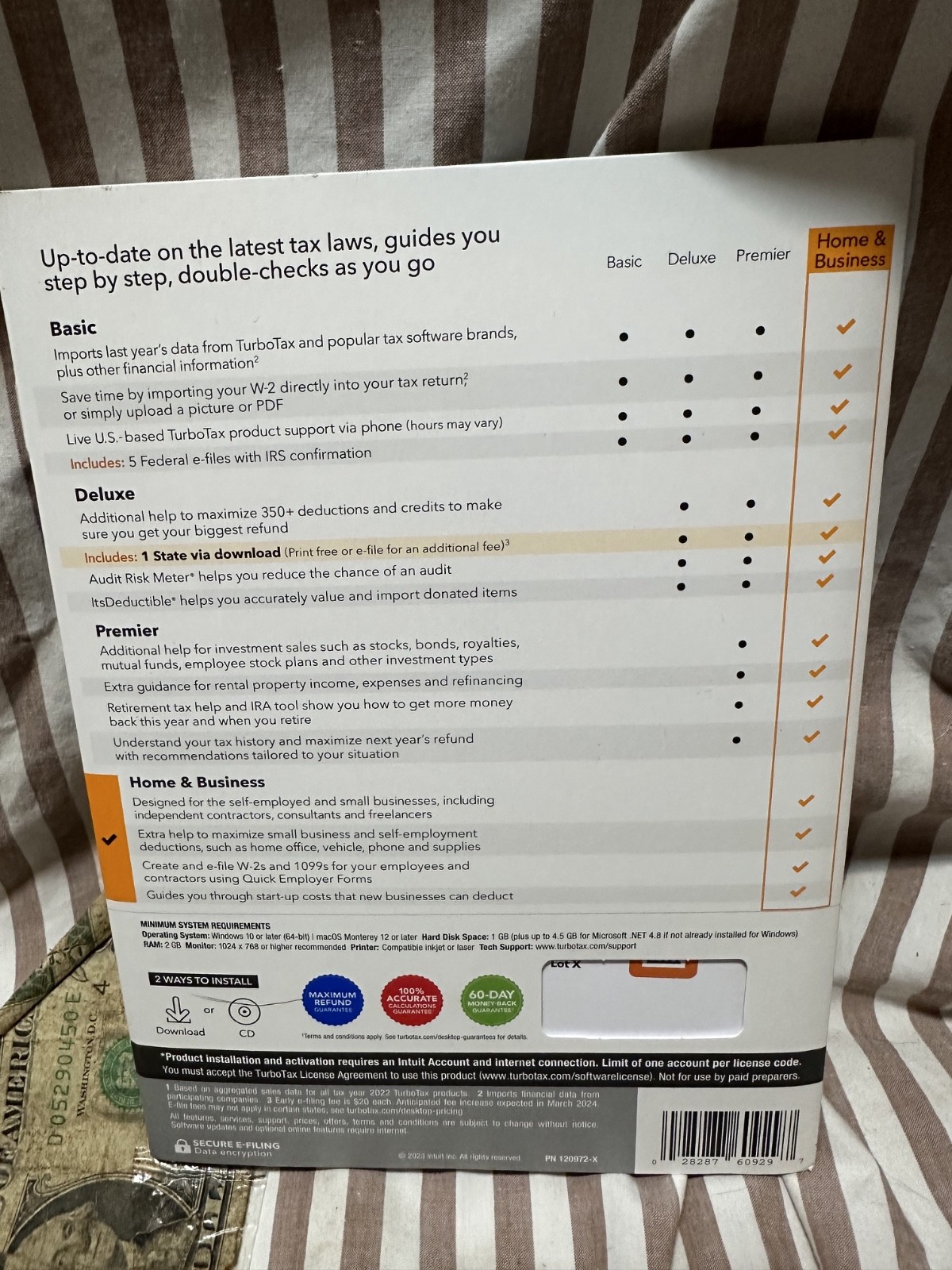NEW TurboTax Home & Business 2023 Federal + E-file + State for Windows/Mac USA