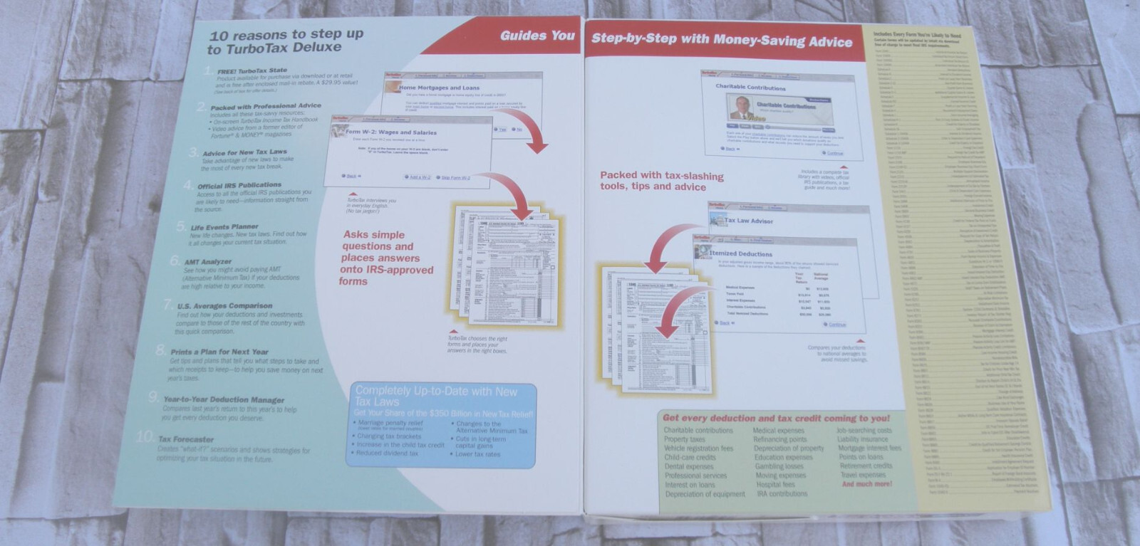 NEW (OPEN BOX) 2003 TURBOTAX DELUXE FEDERAL SOFTWARE WIN 95/98/NT 4.0/2000/ME/XP