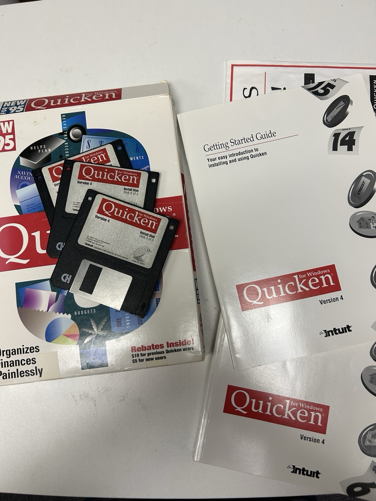 Quicken For Windows 1995 With Discs Windows 3.1