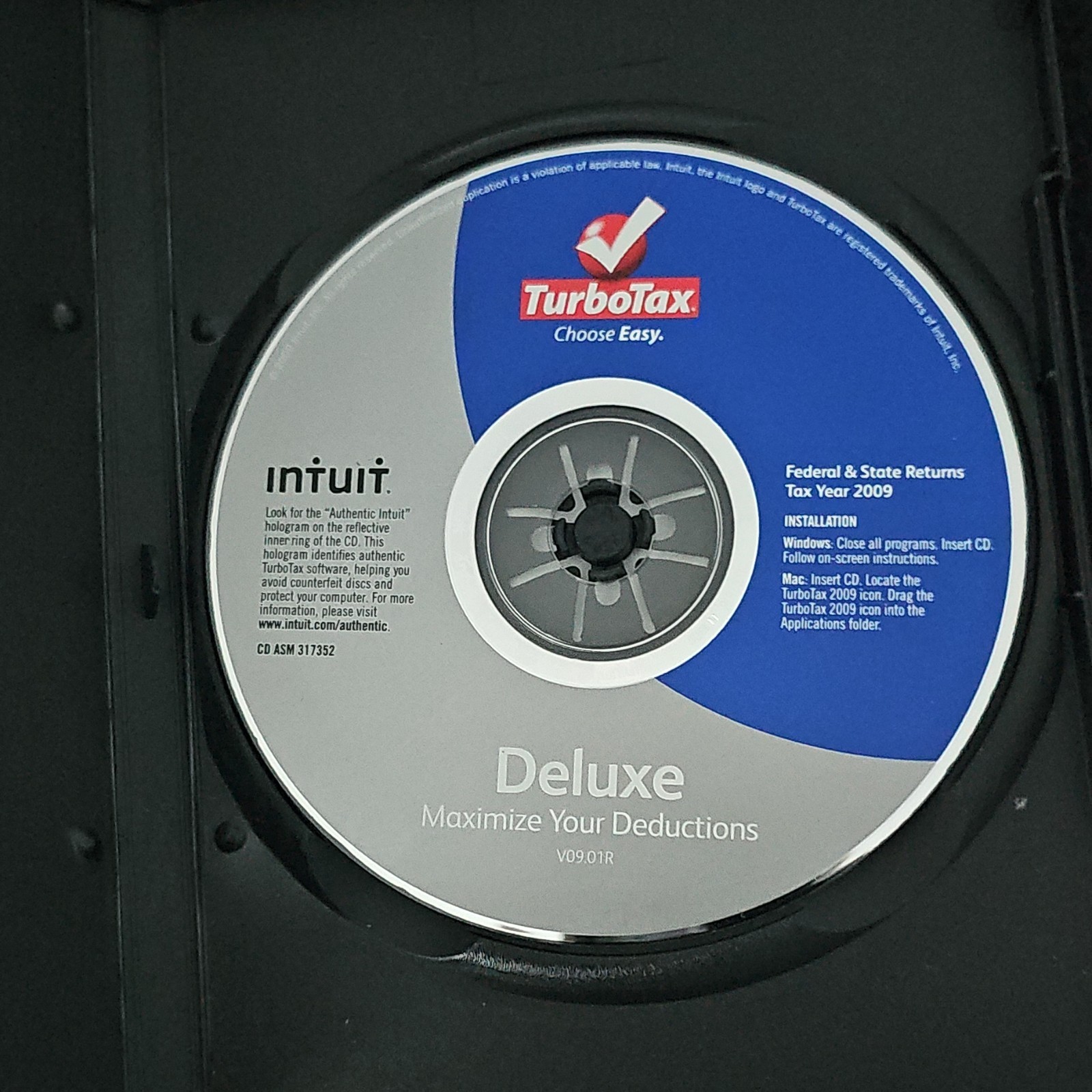 Intuit TurboTax Deluxe Tax Prep Software CD for Windows/Mac, English