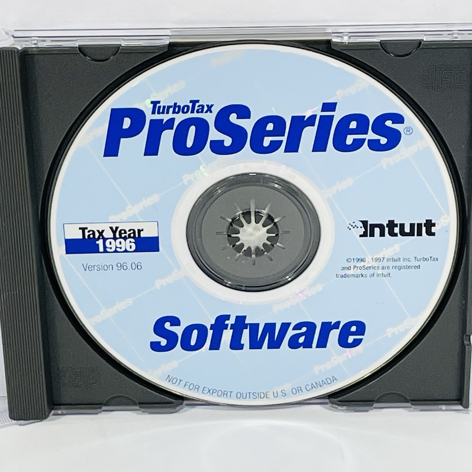 TurboTax ProSeries Software Tax Year 1996 Version 96.06