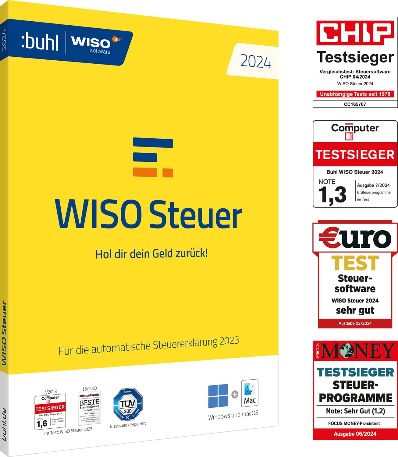 WISO Tax 2024 for Tax Year 2023, For Windows, Mac, Smartphones and Table…