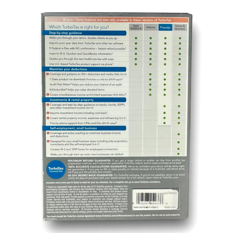 Intuit TurboTax Premier 2014: Federal & State, Investments & Rental Property