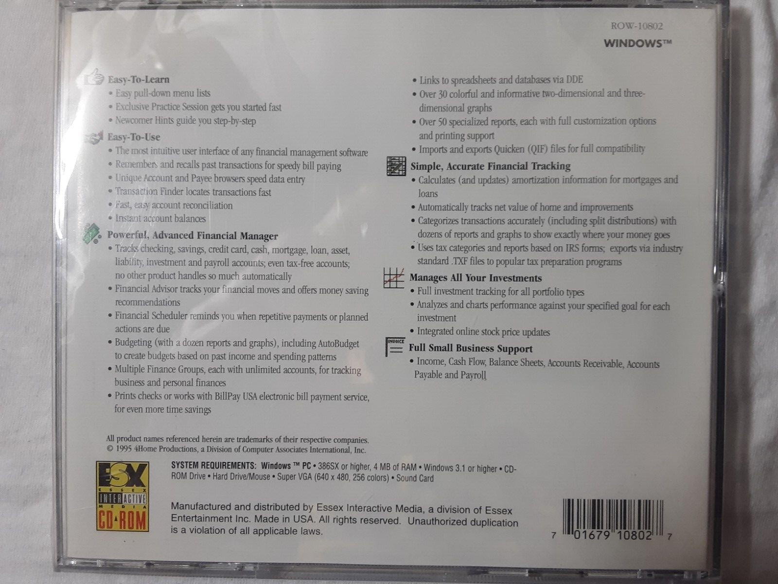 retro 1994 CD-Rom – Simply Money – Personal Financial Management Made Easy