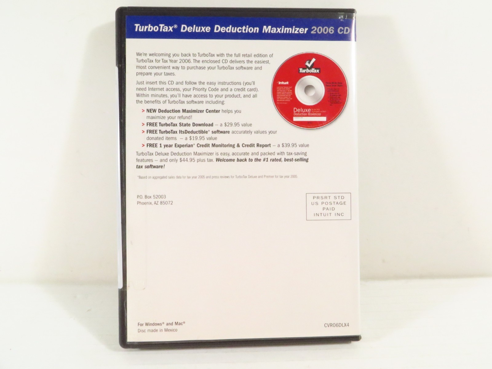 TurboTax Deluxe Deduction Maximizer Federal+State Tax Year 2006 forWindows & MAC