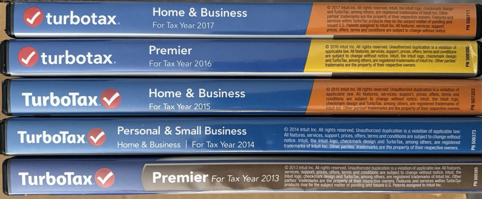 TurboTax Home & Business 2015 2017 Personal & Small Bus 2014 & Premier 2013 2016
