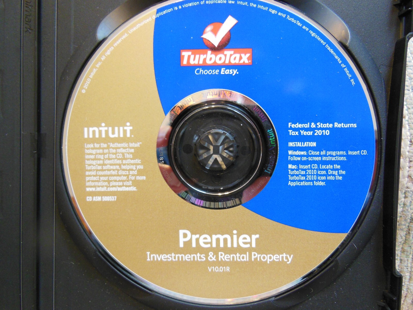 Intuit TurboTax Deluxe/Premier 2007 2008, 2010 – LOT of 3 discs