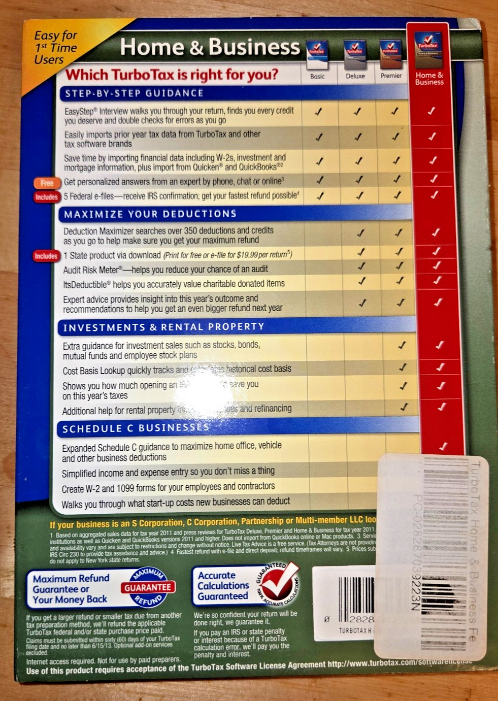 Intuit Turbo Tax 2012 Home & Business for Windows And Mac