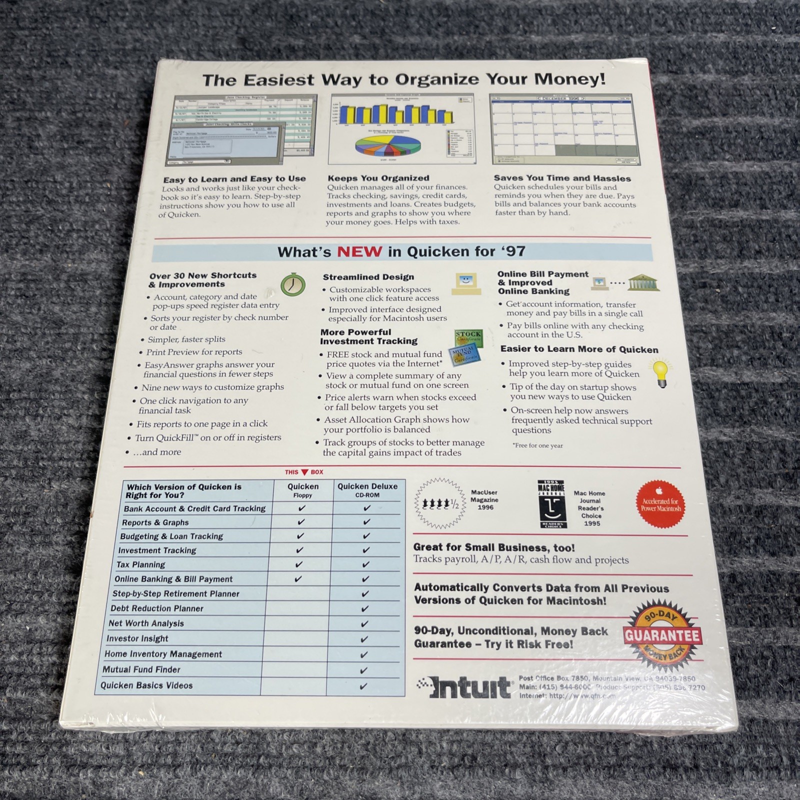 Vintage Quicken 97 Personal Financing Accounting Software Macintosh 3.5″ Sealed