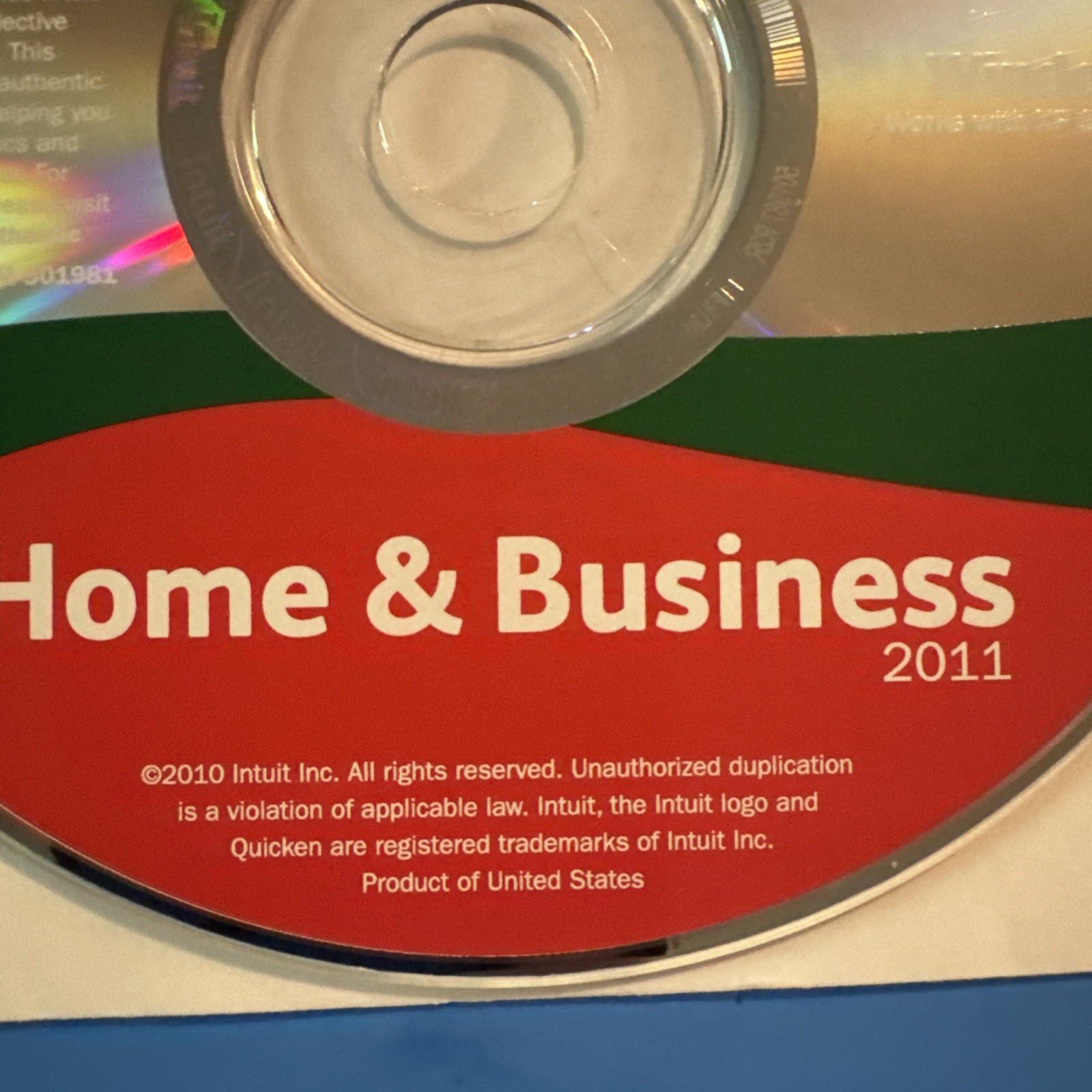 Quicken Home And Business 2011 XP/ SP2 /Vista/ Windows 7 Disc Only