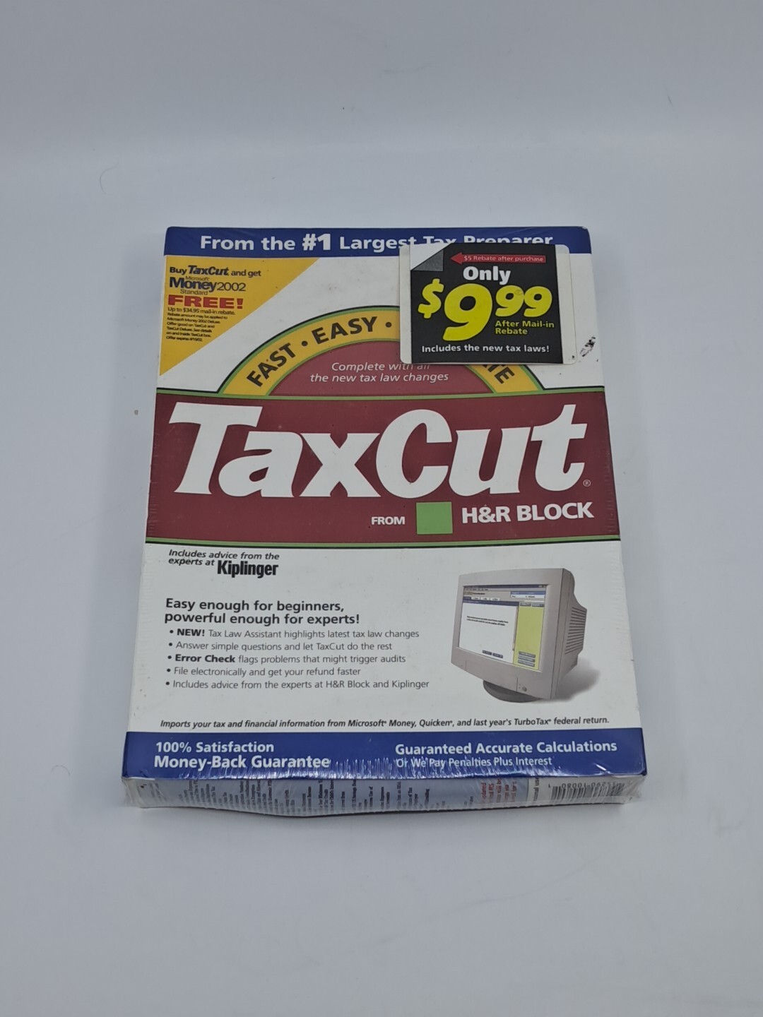 H&R Block Tax Cut Premium 2001 Tax Year Windows and Mac CD New SEALED