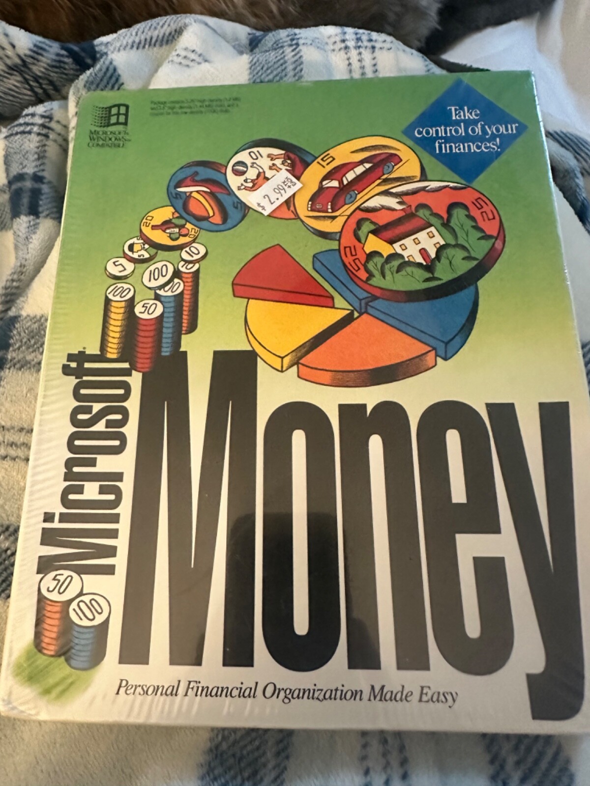 Microsoft Money Version 2.00 Vintage Software Sealed Contents 3.5 Floppy Disk