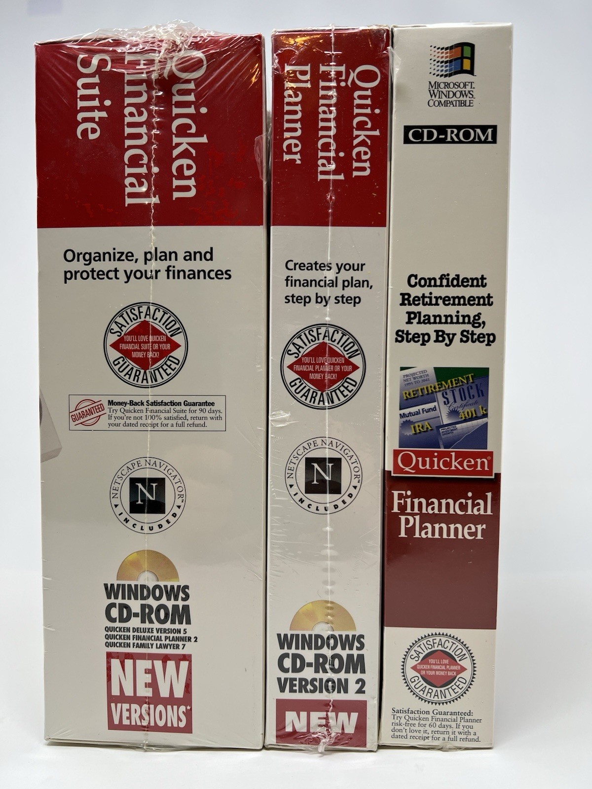 Lot of 3 Quicken Financial Suite Deluxe Planner CD-ROM for Windows New Sealed