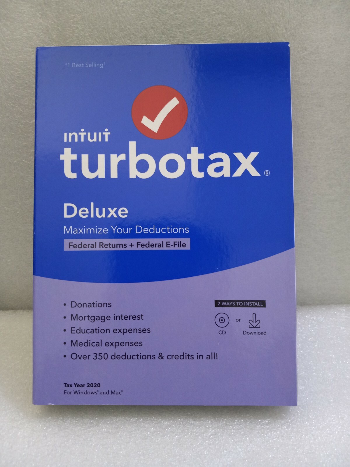 NEW Intuit TurboTax Deluxe Federal E-File Only 2020 CD