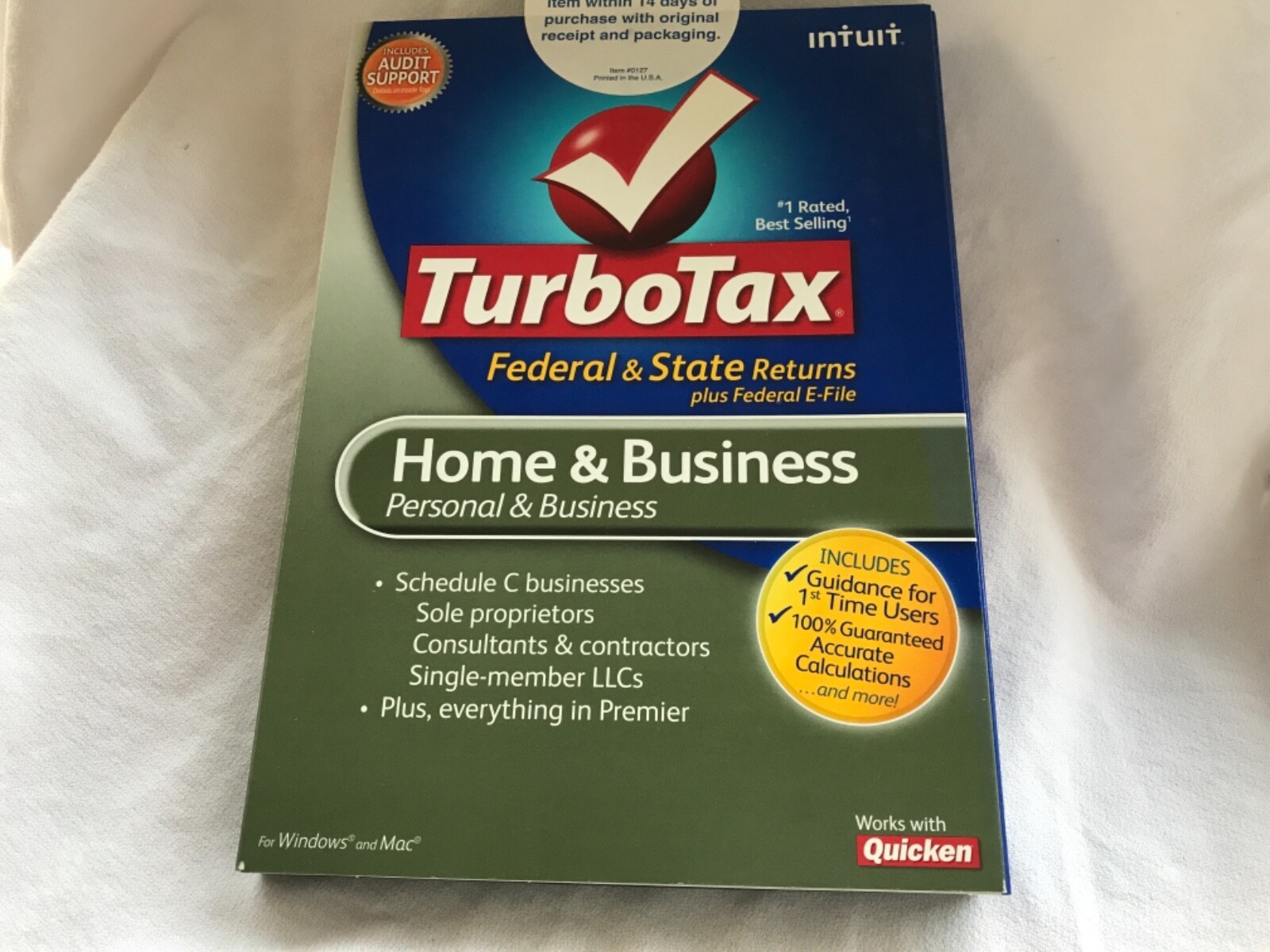 2010 TURBO TAX FED & ST. RETURNS HOME & BUSINESS SCHEDULE C SINGLE MEMBER LLC
