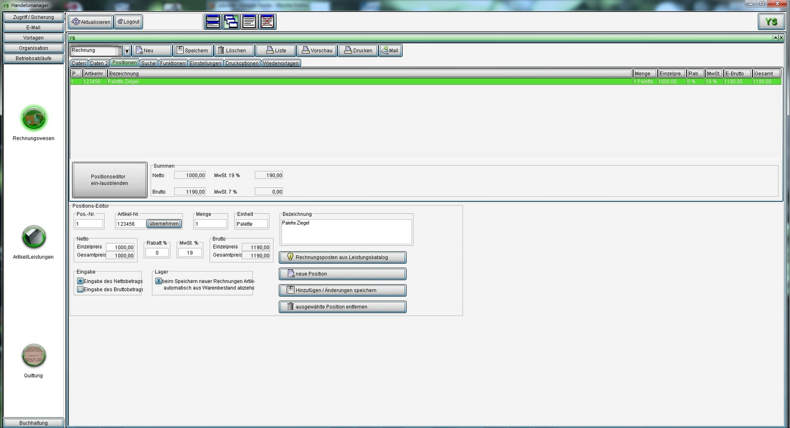 Invoice program for dealers including accounting, ordering and contacts