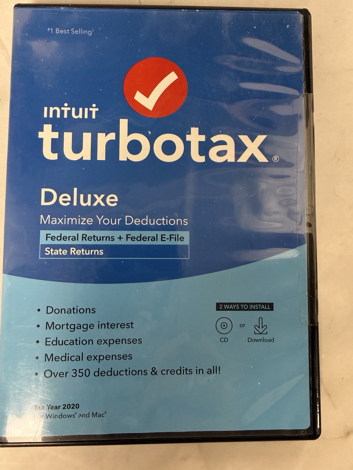 TurboTax Deluxe 2020 Federal & State PC/Mac Physical CD Factory Sealed New