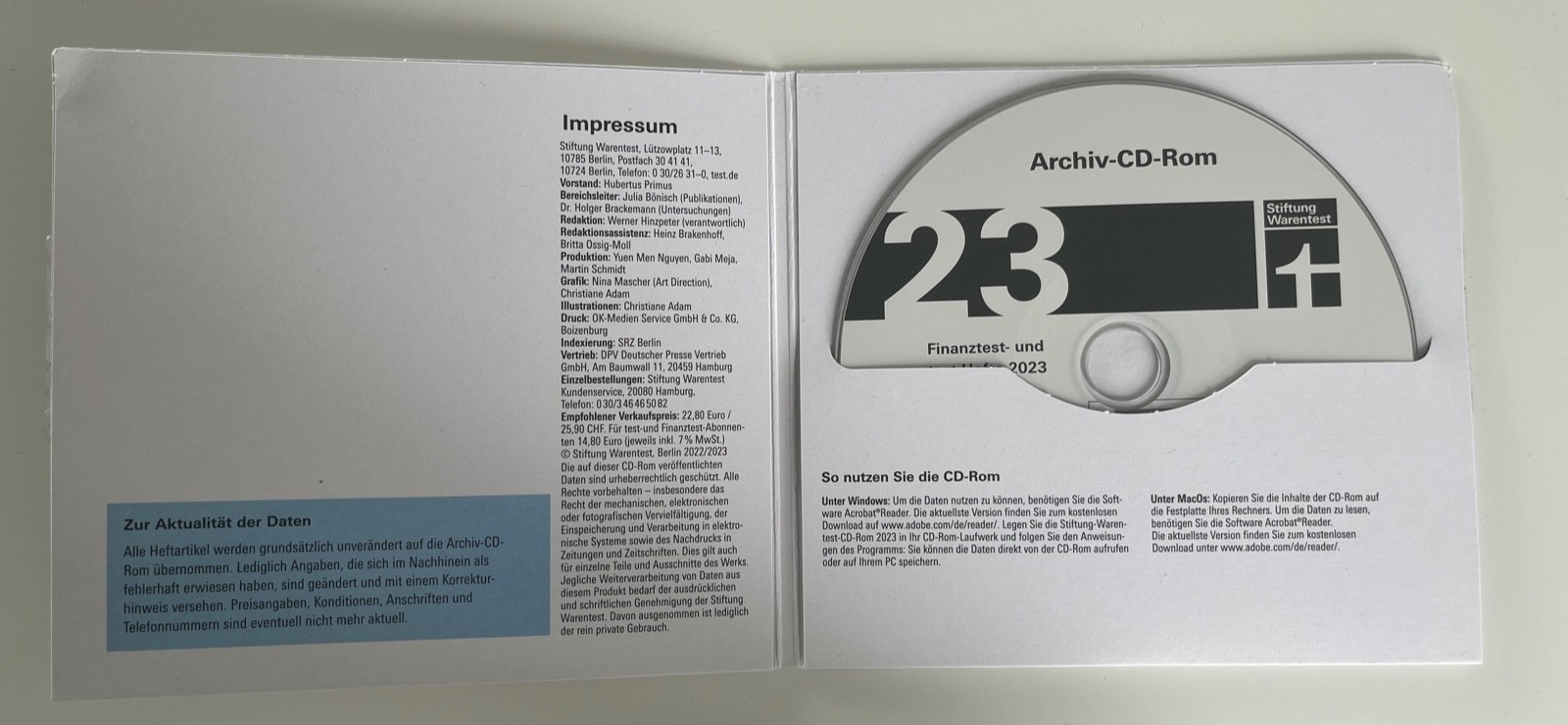 PC / Mac: Stiftung Warentest – the complete year 2022 and 2023 on DVD-ROM