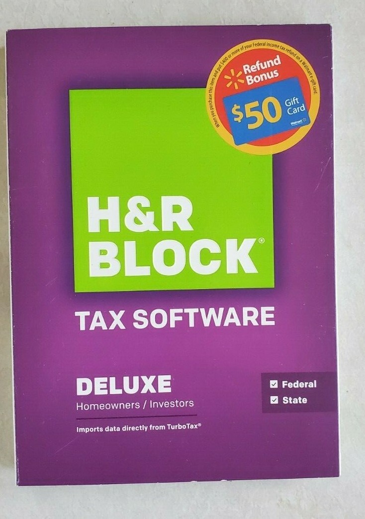 2014 Tax Software H&R Block Federal & State Deluxe Investors Homeowners