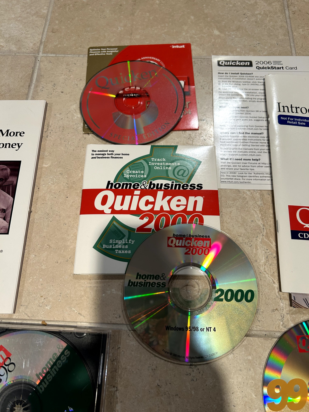 Quicken Basic ’98, Home & Busuness, ’98, ’99, & 2000 Finance Software Mixed lot